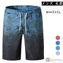 ナランブ メンズ 水着 サーフパンツ オシャレ 通気 速乾 メッシュインナー 海パン 水陸両用 男性用水泳パンツグラデーションビーチパンツプリント速乾パンチパン...