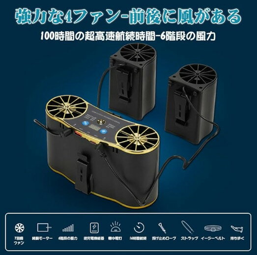 「4つのファン・最大60時間連続送風」 腰掛け扇風機