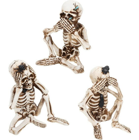3点セット ドクロ オーナメント スケルトン模型 骸骨 フィギュア ハロウィン 置物 樹脂製彫像ミニ置物 楽しいミニ収集品置物 悪魔 鬼 ガイコツ ホラーグッズ パーティー 装飾品 お化け屋敷 肝試し 道具 雑貨 店舗 バー デコレーション 雰囲気満点