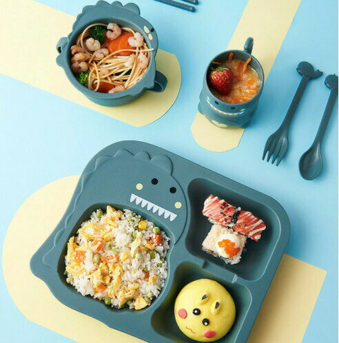 子ども用食器セット かわいい キッズプレート ランチプレート ベビー食器 仕切り ボウル 子供用品 仕切り付きプレート 食器 はじめて 皿 軽量 離乳食 食器セット