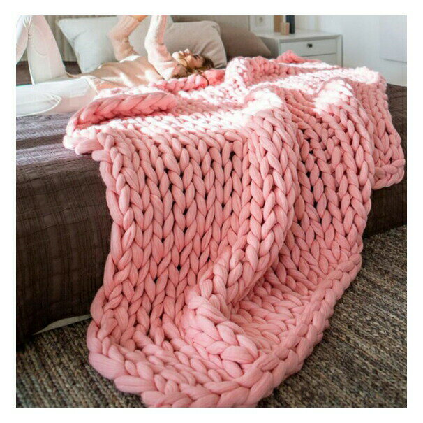 スーパーチャンキーニット 返品交換不可 ブランケット 編みブランケット ブランケット アクリル100％ ソファカバー ニット ひざ掛け 肩掛け 寝具 毛布 大判 超極太ニット 毛糸 ローゲージニット おしゃれ 冬 ベッドカバー 暖かい 防寒対策 120x180cm