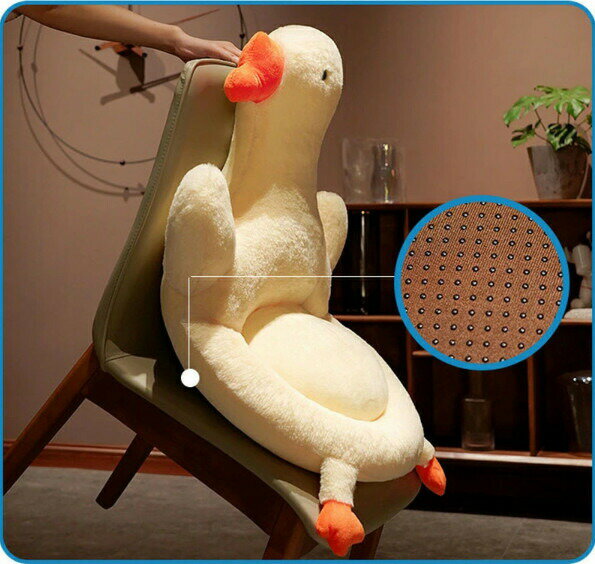 背もたれ ぬいぐるみ 全2カラー ガチョウ 鵝鳥 クッション 椅子用クッション バッククッション サポート 座布団 オフィスクッション シートクッション ソファークッション 厚手 低反発 デスクワーク 通気 腰枕 可愛い 50*50*90cm 滑り止め 四季適用 [2]