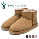 EMU Australia エミュー ムートンブーツ STINGER MICRO W10937 スティンガー マイクロ シープスキン ショートブーツ 撥水 ファー レザー ブラック レディース 靴 エミュ
