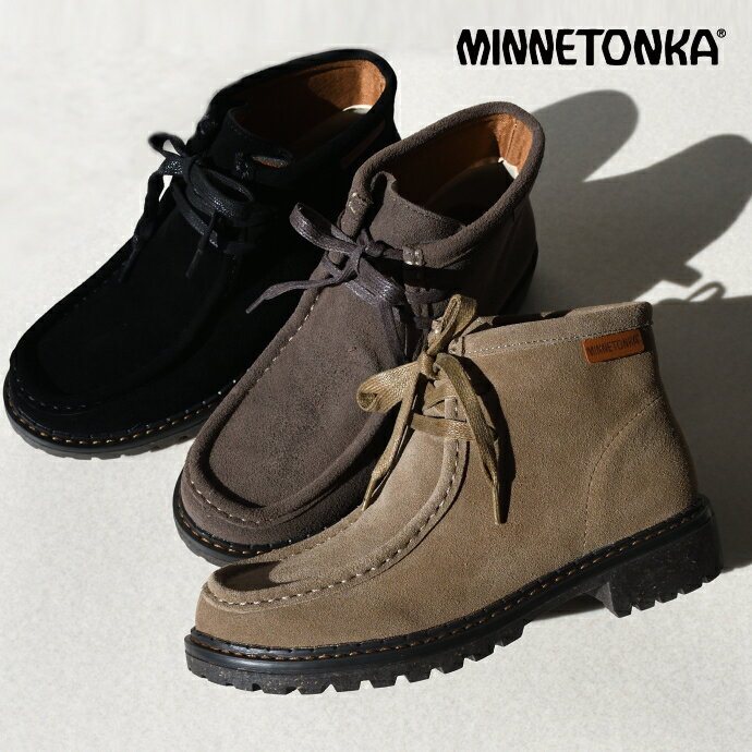 ミネトンカ MINNETONKA ミネトンカ モカシンブーツ 18M18 レザー 本革 ショートブーツ レースアップブーツ 歩きやすい ネイティブ アメリカン ボヘミアン らくちん 軽量 【あす楽対応】