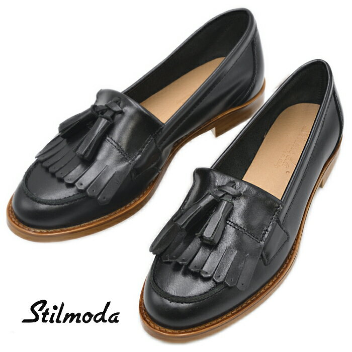 Stilmoda スティルモーダ タッセルローファー 1110 イタリア製 ブラック マニッシュ レディース 靴 