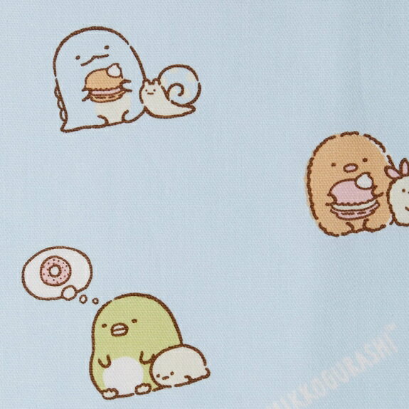 ランチナフキン 43×43cm ブルー すみっコぐらし 給食 お弁当 遠足 ランチ 包み ラッピング 女子 プレゼント 衛生 携帯 キッチン 【m799218】