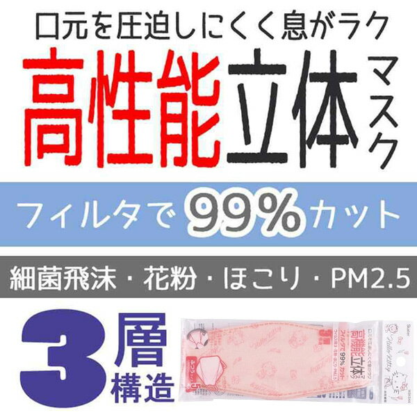 立体マスク 大人 サンリオ 25枚 5柄セット 不織布 三層構造 女子 高機能 花粉症 感染対策 風邪予防 女性 レディース サンリオ キティ クロミ シナモンロール【set1248】