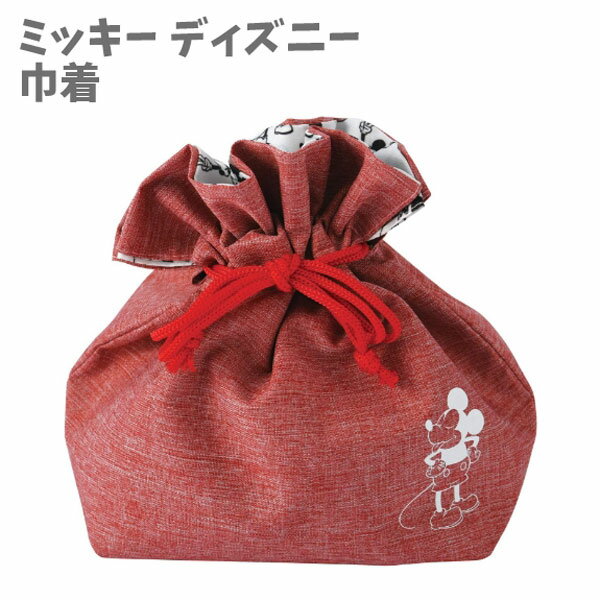 ランチ巾着 弁当袋 ミッキー ディズニー レッド 巾着 弁当用 ランチ 高級生地 カチオン リバーシブル お弁当 遠足 オフィス 小物入れ 日本製 ヤクセル キ...