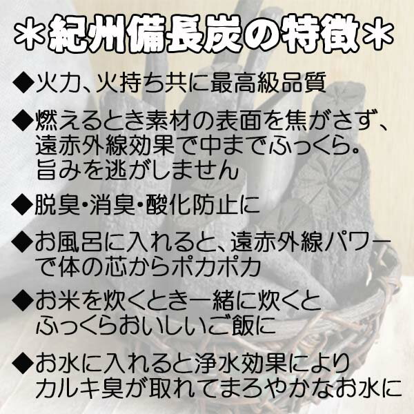 紀州備長炭 炊飯 飲料用 3本パック ギフトケ...の紹介画像3