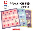 今治タオル ハンカチ 3枚組 ミニタオル サークル柄 25cm 母の日 大人 吸水性 やわらかい 良質 プレゼント ギフト 【T1327】