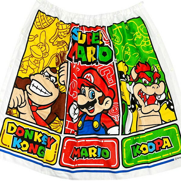 巻きタオル 80cm マリオ ドンキーコング クッパ大王 ラップタオル プール タオル ...