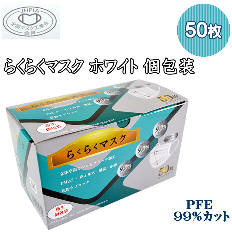 マスク 個包装 全国マスク工業会 50枚 pfe サージカルマスク レギュラーサイズ PFE 男性 女性 大人 箱 使い捨て pfe99% 不織布 使い捨てマスク RSL