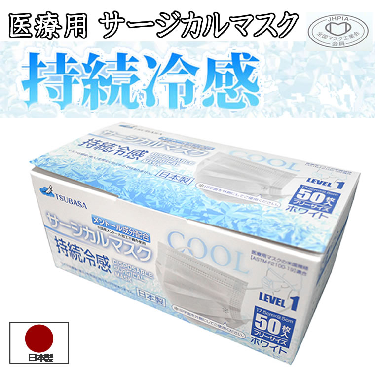 【訳あり】日本製 メントール配合 冷感不織布マスク 持続冷感 国産 全国マスク工業会 50枚 pfe サージカルマスク 医療用マスク 不織布冷感 PFE 男性 女性 大人 箱 pfe99% level1 レベル1 RSL 夏マスク ひんやり 冷たい 医療従事者 夏用 夏 息がしやすい 快適 メンソール 清涼