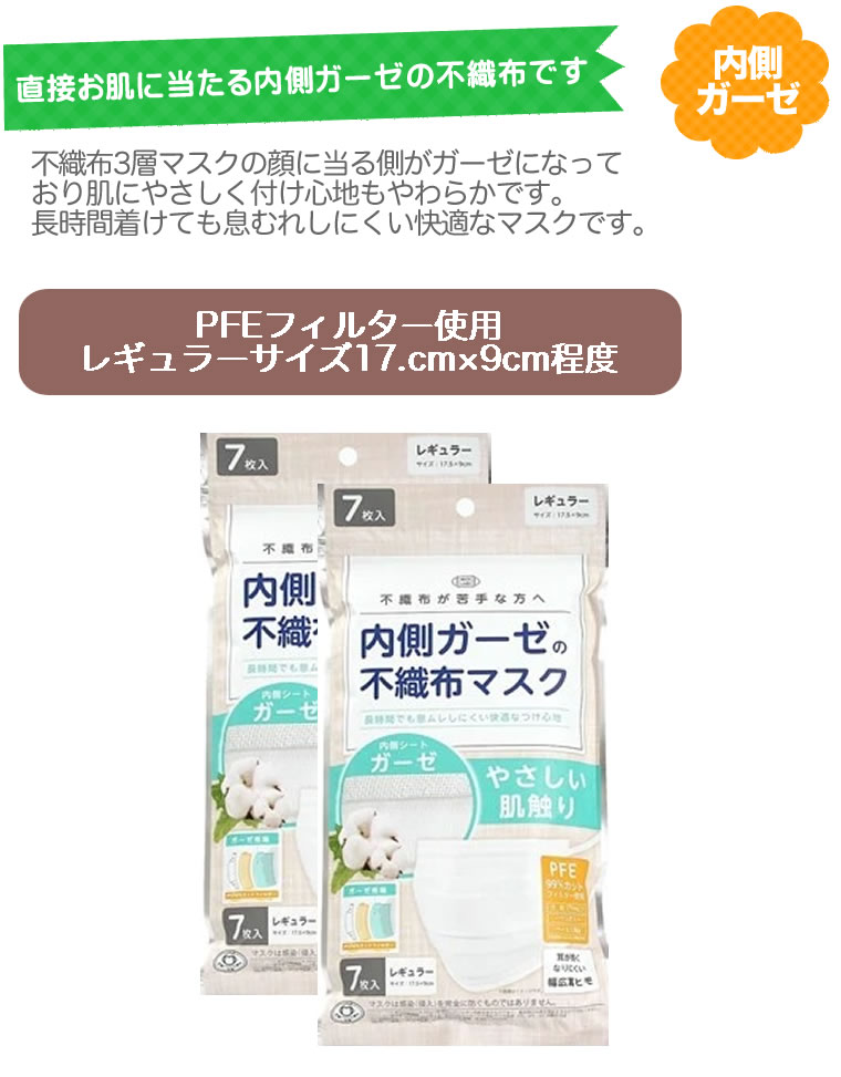 やさしい肌触り 内側ガーゼ 14枚 内側ガーゼの不織布マスクガーゼ コットン 綿 全国マスク工業会 JIS規格 マスク 不織布 30枚 内側 コットン素材 大人 男性 女性 レギュラー 使い捨て 不織布 使い捨てマスク pfe pfe99% pfe99 敏感肌