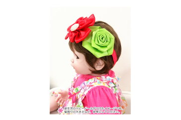 サテンお花のゴージャスヘアバンド(13)(赤ちゃん 6M 12M 1歳 1才 18M 2歳 2才 24M 2T 3歳 3才 3T 4歳 4才 4T 5歳 5才 5T 女の子用)(80cm 90cm 95cm 100cm 110cm)