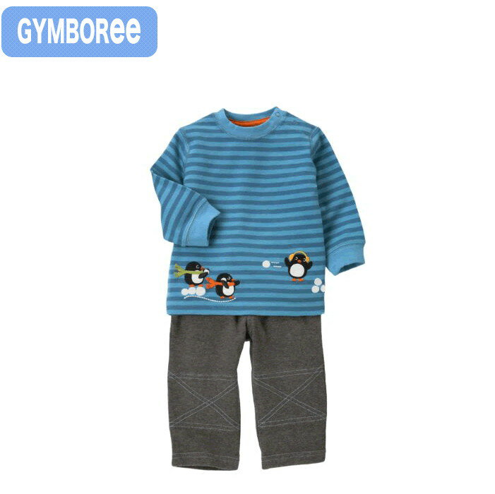 ジンボリー 正規品 Gymboree -2)ボーダー 長袖 トレーナー グレーパンツ ズボン 厚手綿100％上下セット (6M 12M 18M 24M 6ヶ月 12ヶ月 1歳 1才 2歳 2才 赤ちゃん)(70cm 80cm 90cm 95cm Gymboree)在庫処分