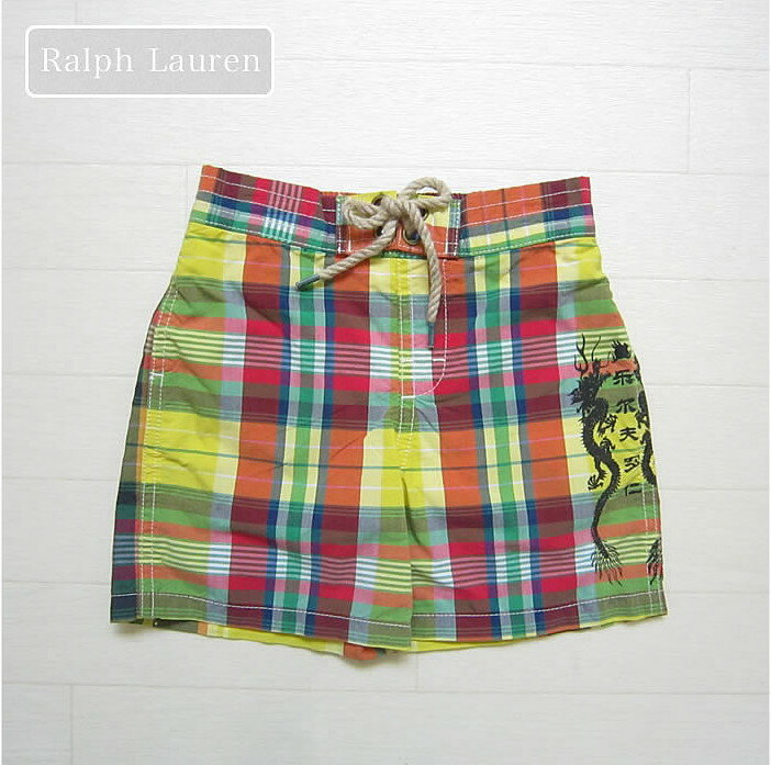 ラルフローレン(Ralph Lauren-S1)正規品プールや海でかっこいいカラフルなチェックの男の子用トランクス水着 (NB 3M 6M 9M 12M 18M 新生児 3ヶ月 6ヶ月 9ヶ月 12ヶ月 1歳 1才 赤ちゃん 男の子用)(50cm 60cm 70cm 80cm 90cm 3201511250wl)在庫処分