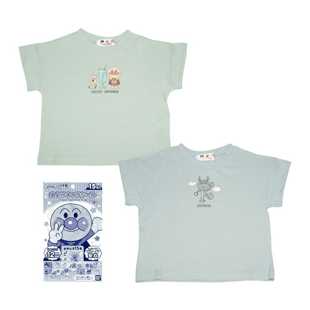 【本体綿100％】2022年 夏物 アンパンマン 天竺 虫よけキャラシール付き 半袖Tシャツ Anpanman