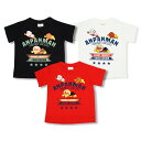 【本体綿100％】2023年 夏物 アンパンマン 天竺 カレッジ柄3キャラ 半袖Tシャツ Anpanman