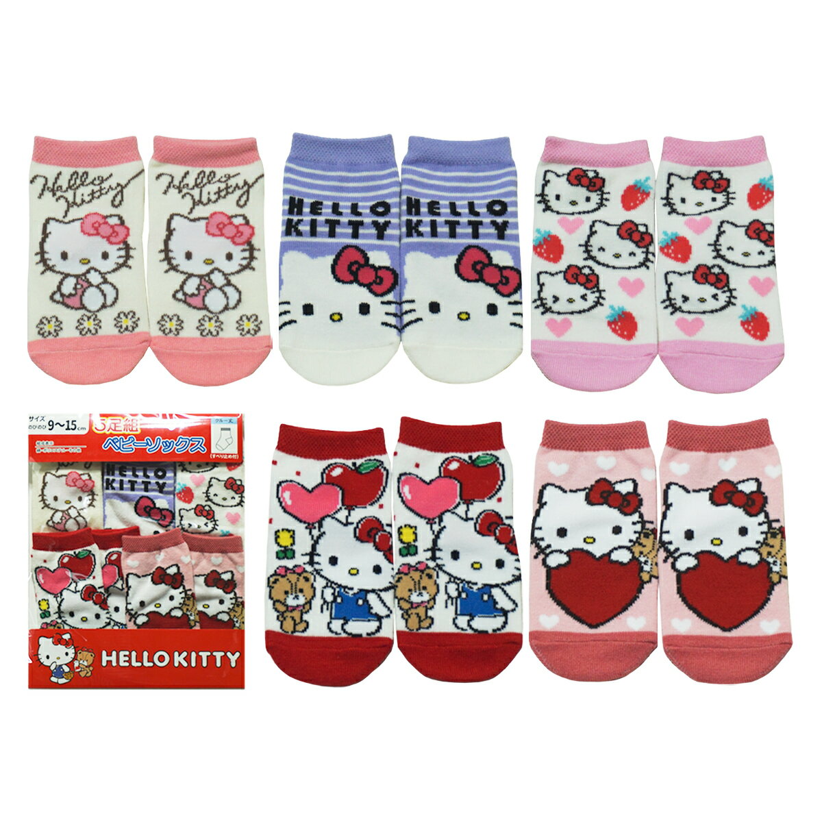 2024年春物ハローキティ5足組ソ...