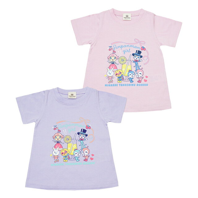 【本体綿100％】2024年 夏物 アンパンマン 天竺 レモネード Aライン 半袖Tシャツ Anpanman