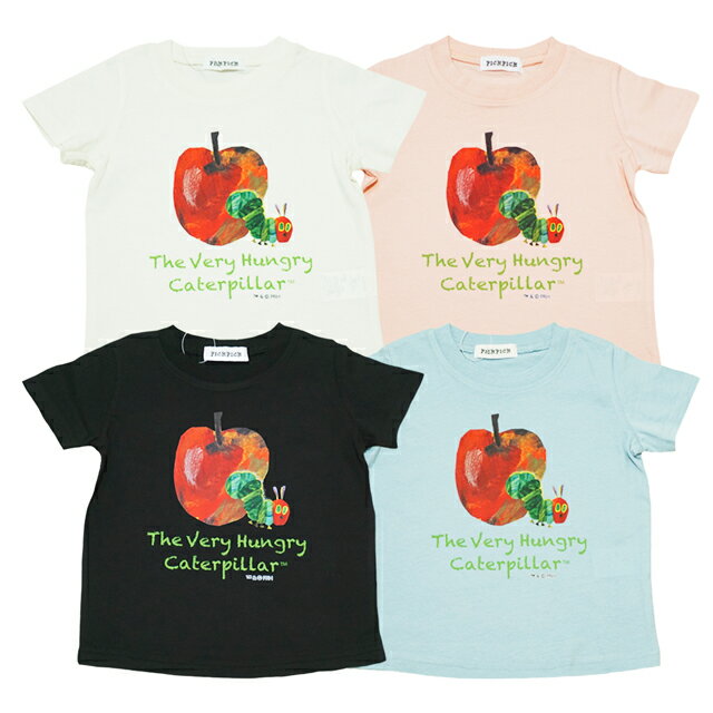 【本体綿100％】2024年 夏物 はらぺこあおむし 天竺 半袖Tシャツ THE WORLD OF ERIC CARLE PICK PICK