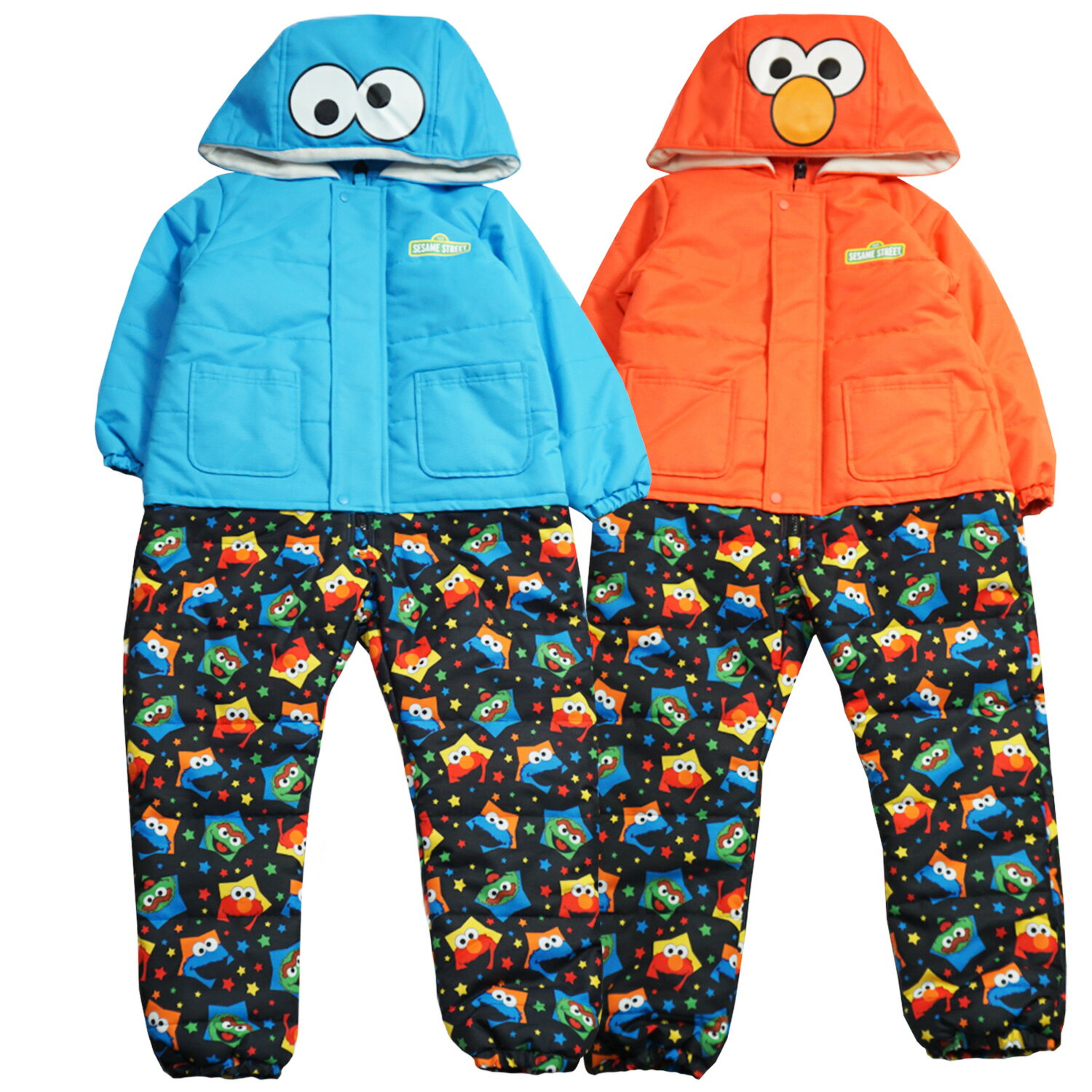 2025年 セサミストリート SESAME STREET 中綿ジャンプスーツ スノーコンビ 防寒衣料 撥水加工