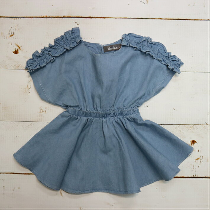【SALE】【30％OFF】韓国子供服 女の子 デニムチュニック ホワイトチュニック ショ...