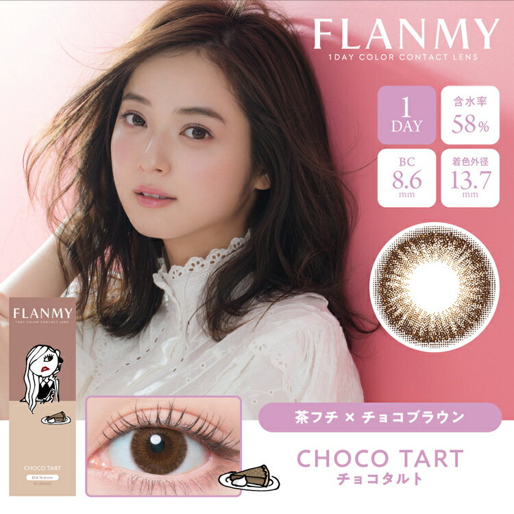 カラコン ワンデー 佐々木希 フランミー【チョコタルト】 度あり 度なし 1箱10枚入...