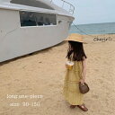 女の子 キッズ ワンピース ロング ロングワンピース イエロー 春 夏 リゾート 海 プール ノースリーブ 袖なし ドレス 90 100 110 120 130 140 150 送料無料(4)
