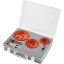 ユニカ Unikaダウンライト用バイメタルホルソーSETSDS軸タイプツバナシタイプCS-HSDL-SDS75mm・100mm・125mm各1本SDSシャンク1本センタードリル2本のケースSETです。 21,747円