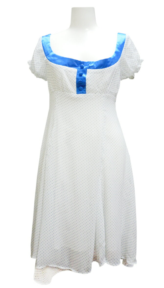 B品 MYSTIC 水玉 半袖ワンピース ブルー訳アリ レディース 大人 カワイイ 綺麗 普段 お出かけ