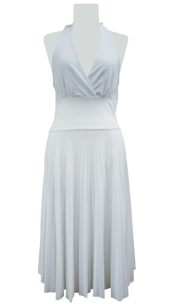 BB品 ESTAM ホルターワンピース 白 S レディース プリーツ 大人 上品 綺麗 セクシー ダンス お出かけ 普段 訳アリ