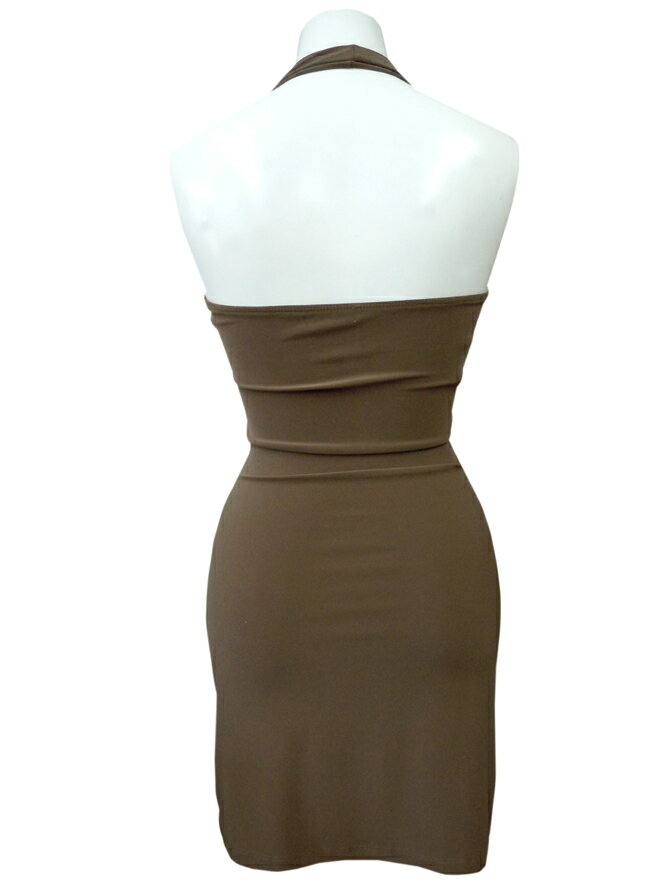 B品 symphony ホルター ワンピース 茶 レディース 大人 セクシー パーティー