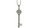 Key ネックレス 2 ラインストーン クリア 七色 シルバー 鍵 フクロウ キラキラ 綺麗 上品 チェーン 安い プレゼント ギフト
