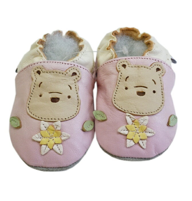 B品 infants Leather shoes 赤ちゃんプーさんレザーシューズ 女の子 ピンク