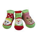 3枚 セット トナカイ サンタ 雪だるま クリスマス 靴下 新生児 ソックス カワイイ プレゼント
