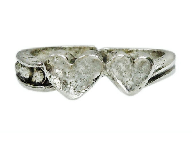 トゥリングハート 3 シルバー アンティーク風 足指 リング 夏 シンプル 可愛い 安い プレゼント