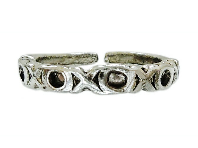 トゥリング XOXO シルバー 足指 リング 夏 キスキス アンティーク風 シンプル 可愛い 安い プレゼント