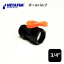 ネタフィム 3/4"× 3/4" ボールバルブ バルブ 潅水 農業 資材 点滴潅水 水やり 養液栽培 水耕栽培 PEパイプ 潅水パイプ 【74480-010900】