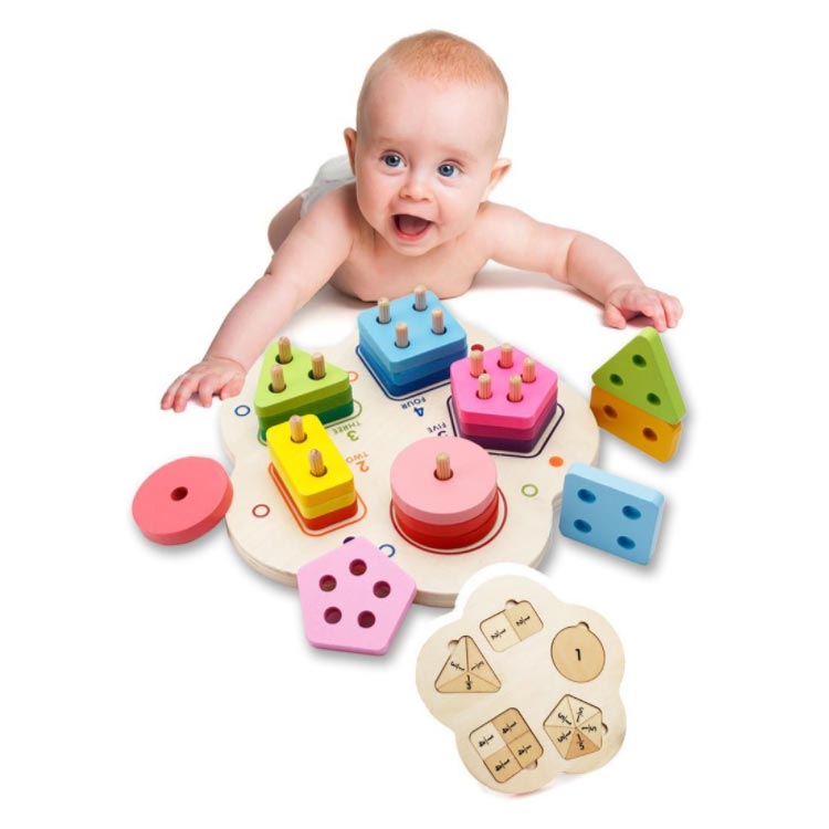 知育玩具 パズル 積み木 形合わせ はめこみ 型はめ 知育玩具 モンテッソーリ カラフル 木製のおもちゃ 3
