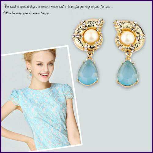 樂天商城 - 巻貝 シェル アンモナイトモチーフ パールビジュー 揺れるピアス レディースピアス