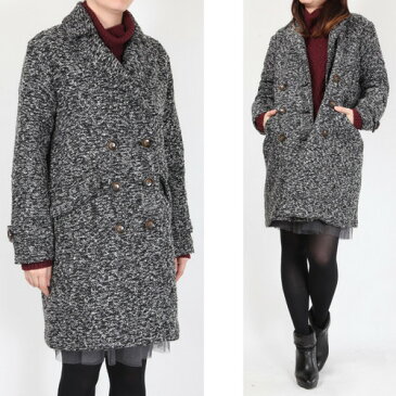 値下げ チェスターコート ゆったりめ ブークレー コクーン Wブレスト ロングコート 秋冬アウター ミックス系カラー 14aw (全5色) 05P09Jan16