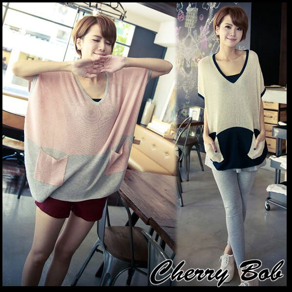 樂天商城 - 値下げ　ビッグサイズ　カットソー　Tシャツ　ゆったり　モモンガ　ドルマン　バイカラー　チュニックカットソー