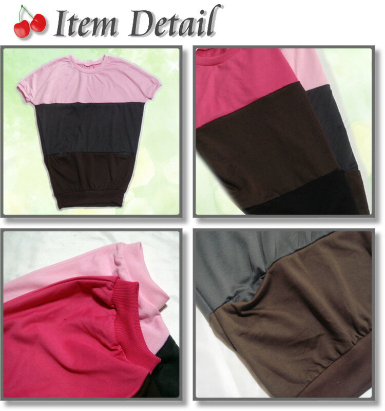 最終値下げ　カットソーワンピース　トレーナデザイン　半袖　トリコロールカラー　ゆったりサイズ　ボーイズライク　部屋着