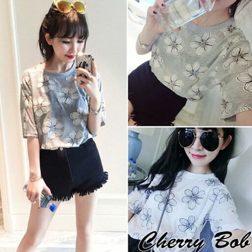 パッチワーク風 貼り付け花柄 透かしTシャツ シースルー 切り替え デザインT 15ss (全2色) 05P05Sep15 パッチワーク風 貼り付け花柄 透かしTシャツ シースルー 切り替え デザインT 15ss (全2色) 05P05Sep15