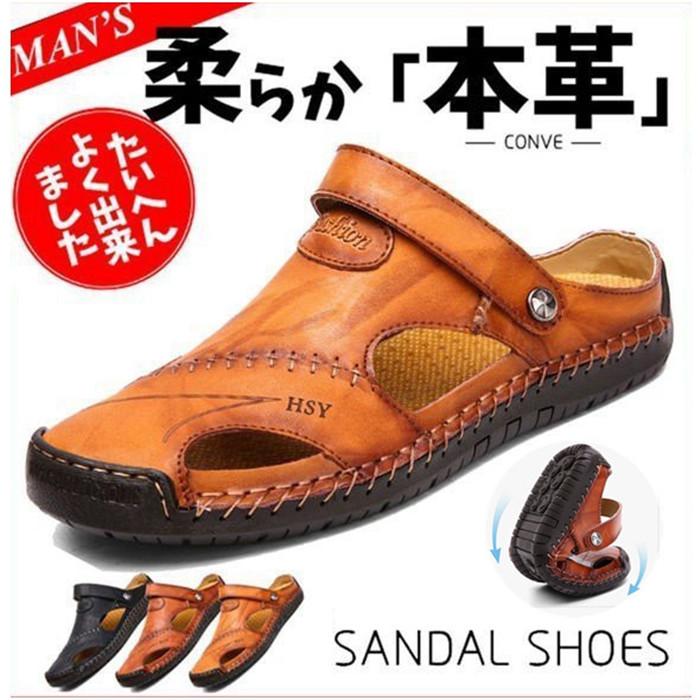 乐天商城 - ビーチサンダル 本革 サンダル メンズ スポーツサンダル コンフォートサンダル メンズ 本革 シューズ 歩きやすい おしゃれ カジュアル 紳士用 夏