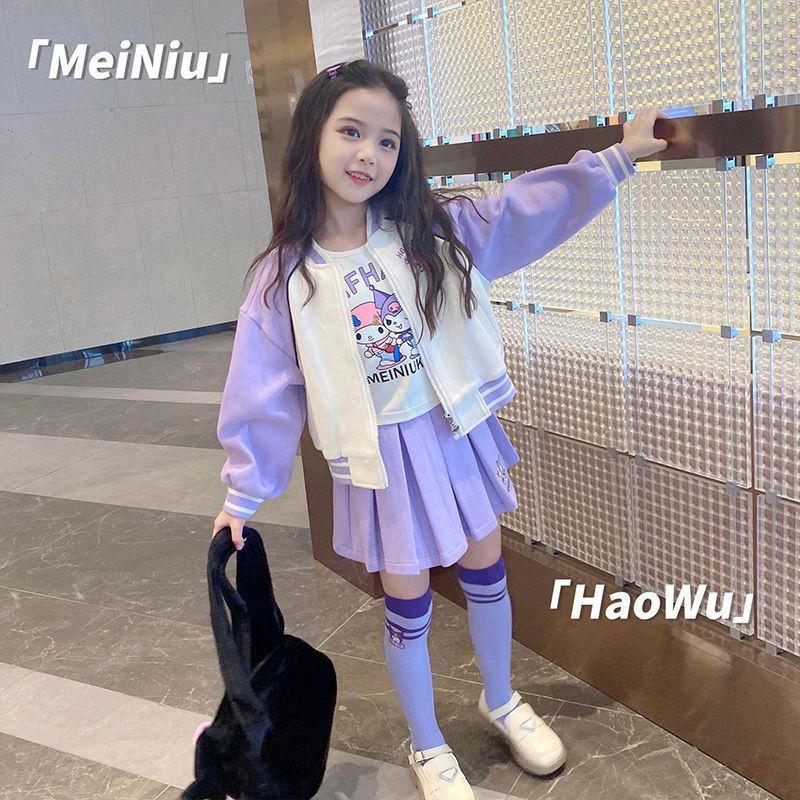 3点セット クロミ フリルワンピース クロミちゃん スカート レディース 子供 女の子 上下セット 長袖 コート ジャケット パーカー ファ..