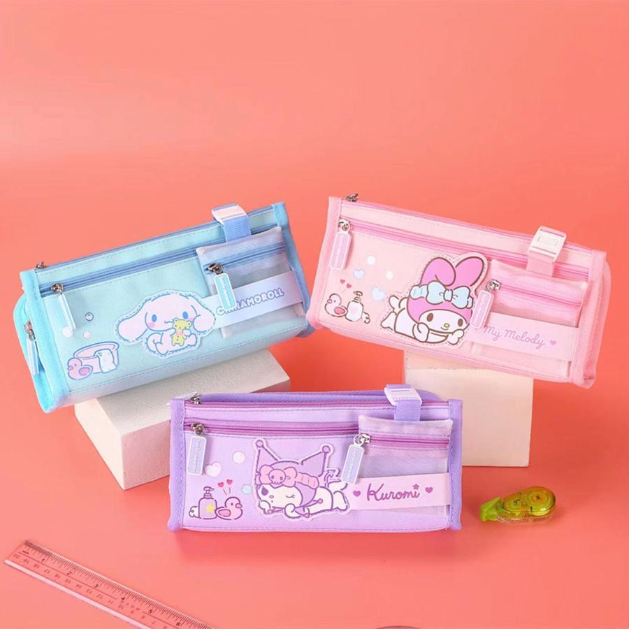 乐天商城 - マイメロ 筆箱 ペンケース 筆袋 ペン袋 クロミちゃん 大容量 収納バッグ シナモン ポータブル文具オーガナイザー 多機能 軽量 文具収納 文具ケース 小物収納