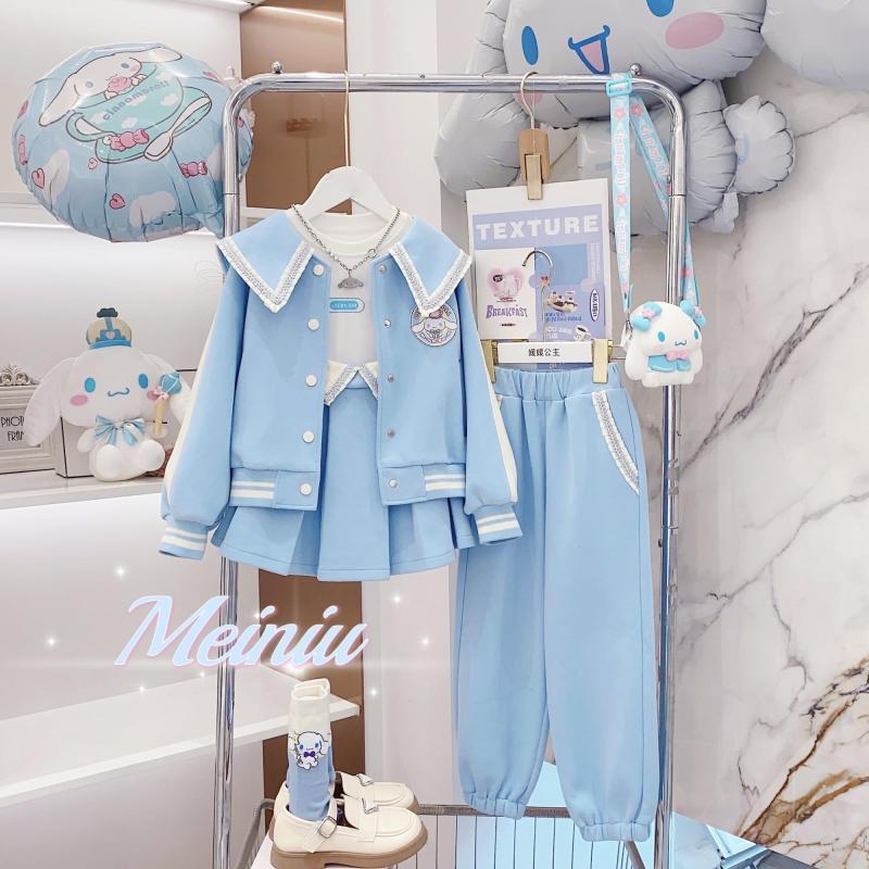 乐天商城 - シナモロール フリルワンピース スカート レディース 子供 女の子 上下セット 長袖 コート ジャケット パーカー ファッション 春秋服 プレゼント おしゃれ